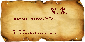 Murvai Nikodém névjegykártya